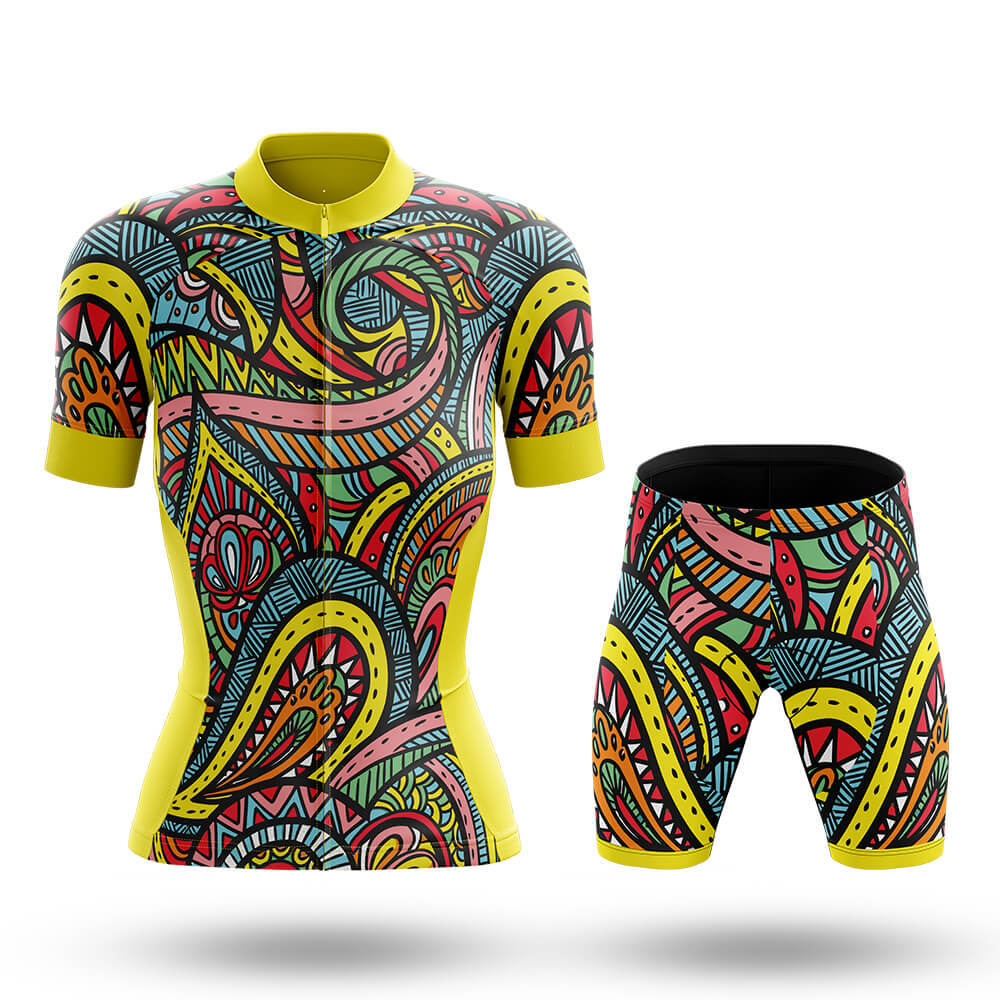 Colorful Vintage Pattern - Women's Cycling Kit