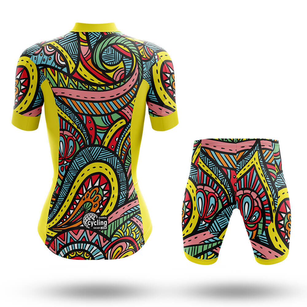 Colorful Vintage Pattern - Women's Cycling Kit